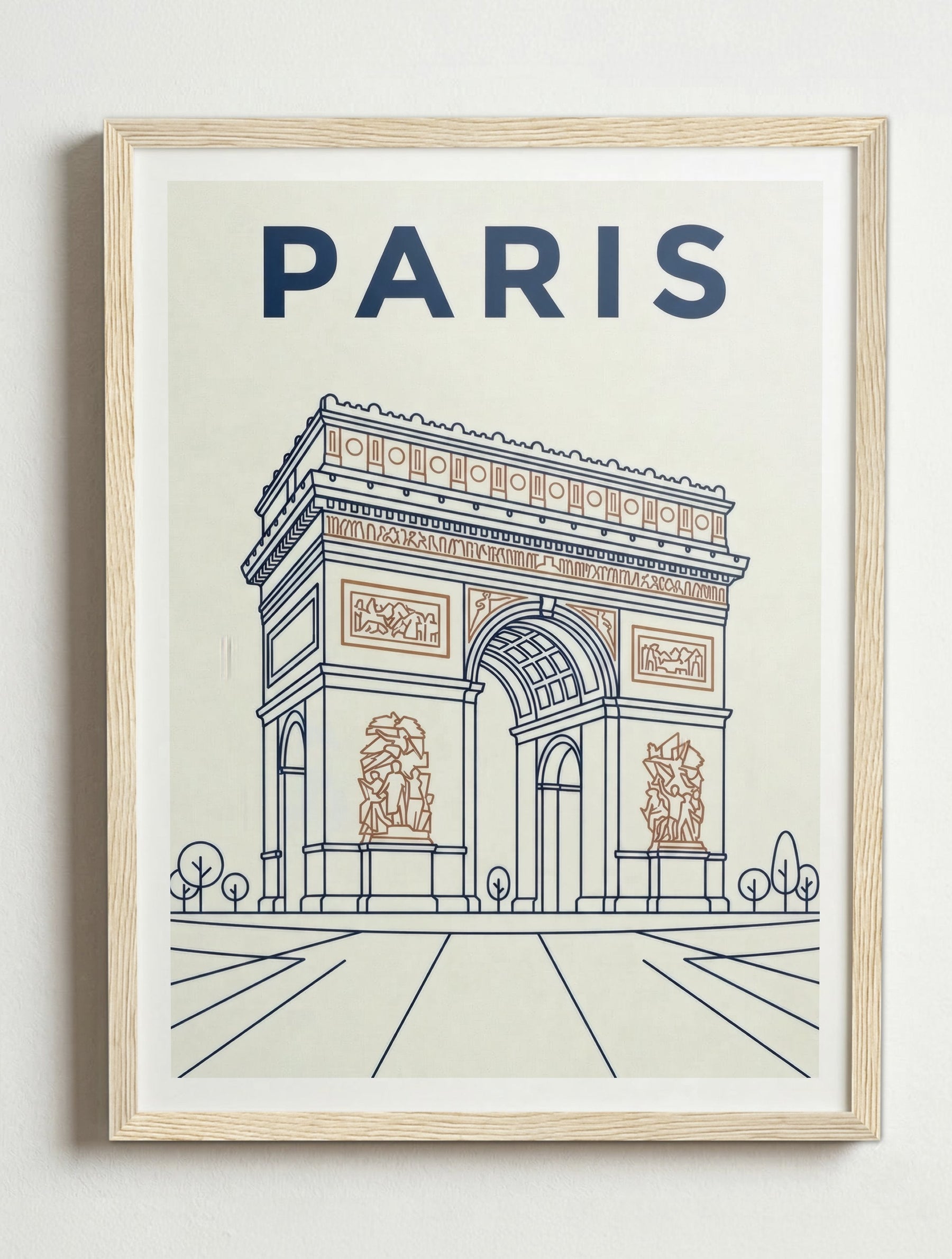 Affiche Paris – Cadre bois
