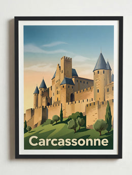 Affiche de Carcassonne - Cité de Carcassonne – Cadre noir