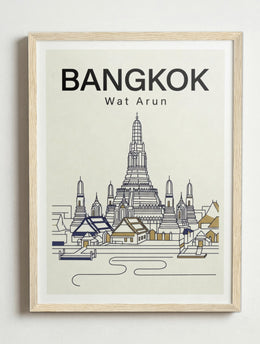 Affiche de Bangkok – Cadre bois