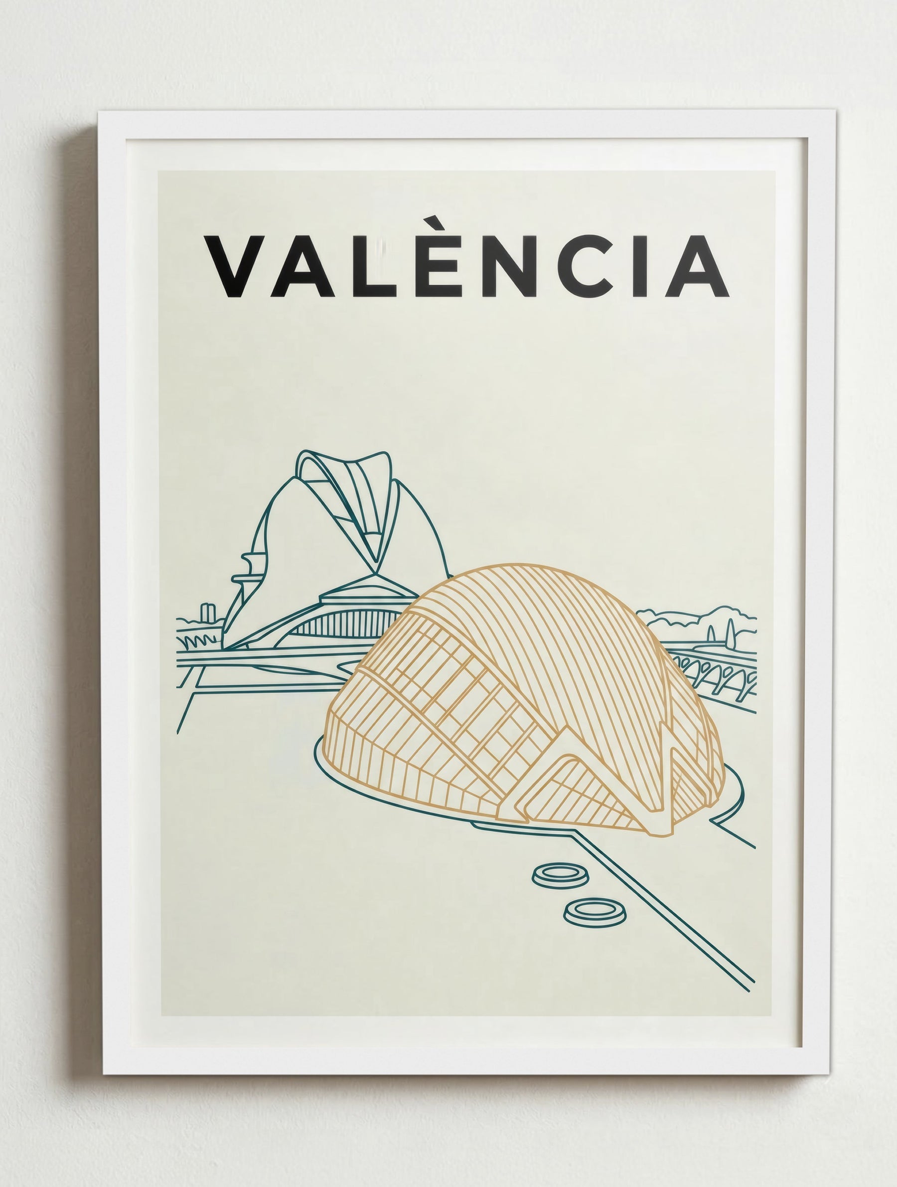 Affiche de València – Cadre blanc