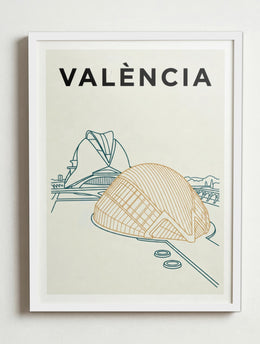 Affiche de València – Cadre blanc