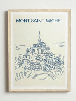 Affiche de Mont Saint-Michel – Cadre bois