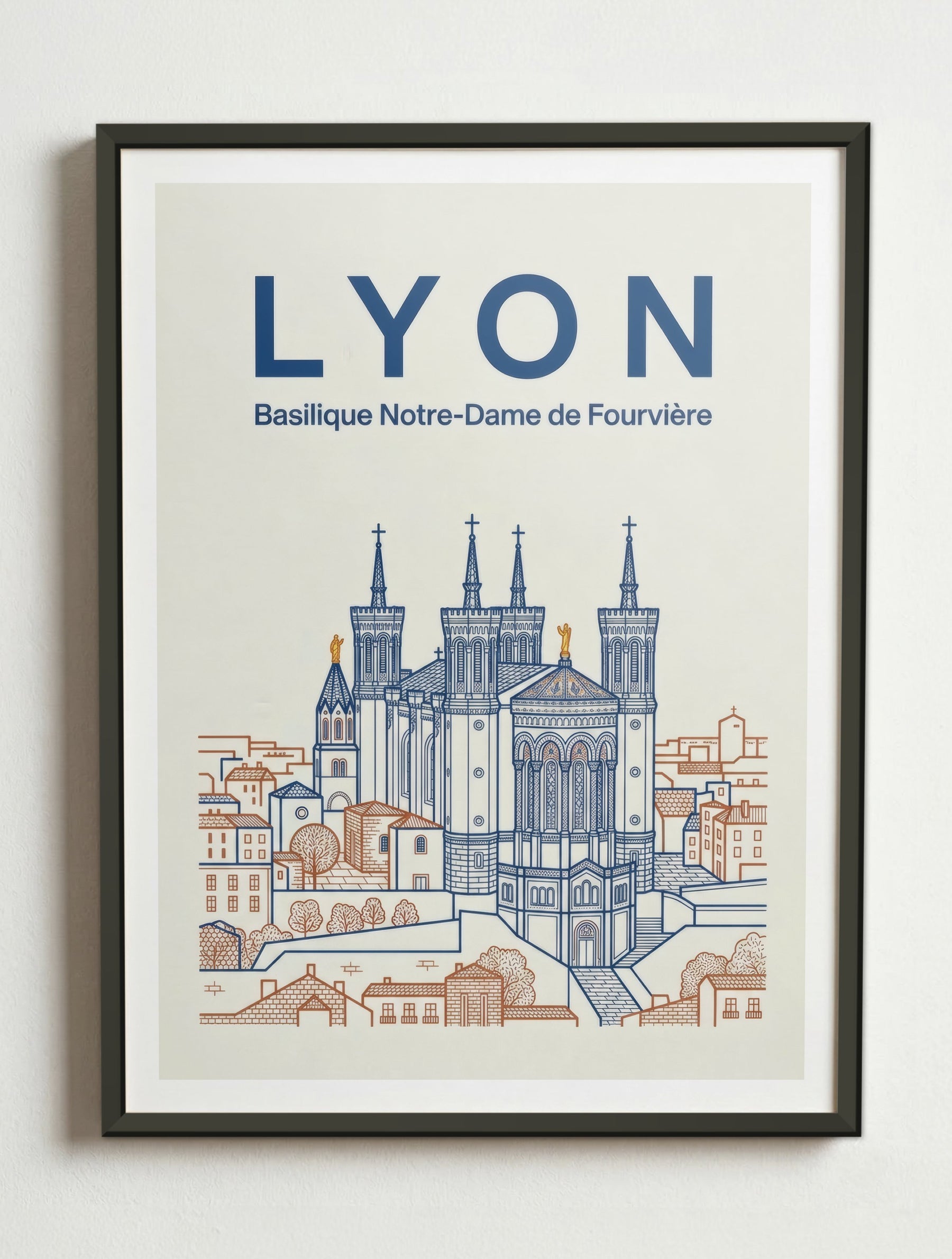 Affiche de Lyon – Cadre métal