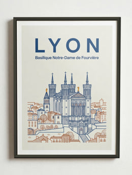 Affiche de Lyon – Cadre métal
