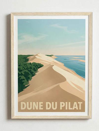 Affiche de la Dune du Pilat – Cadre bois