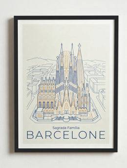 Affiche Barcelone – Cadre noir
