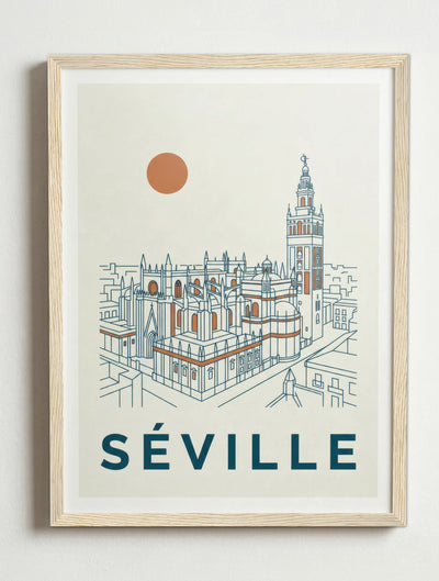 Affiche de Séville – Cadre bois