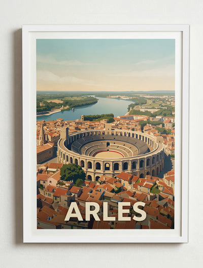 Affiche de Arles - Arènes d'Arles – Cadre blanc