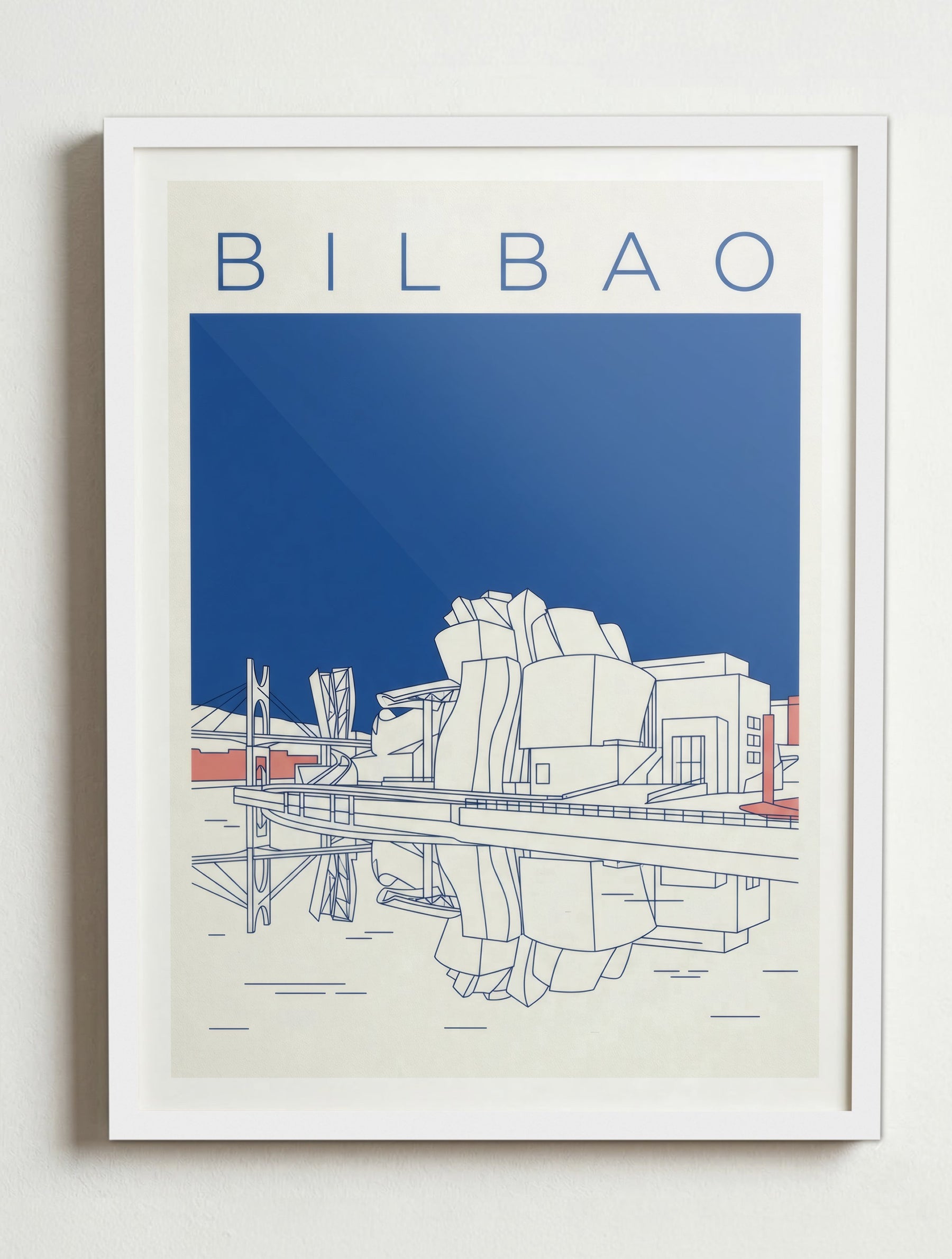 Affiche de Bilbao – Cadre blanc