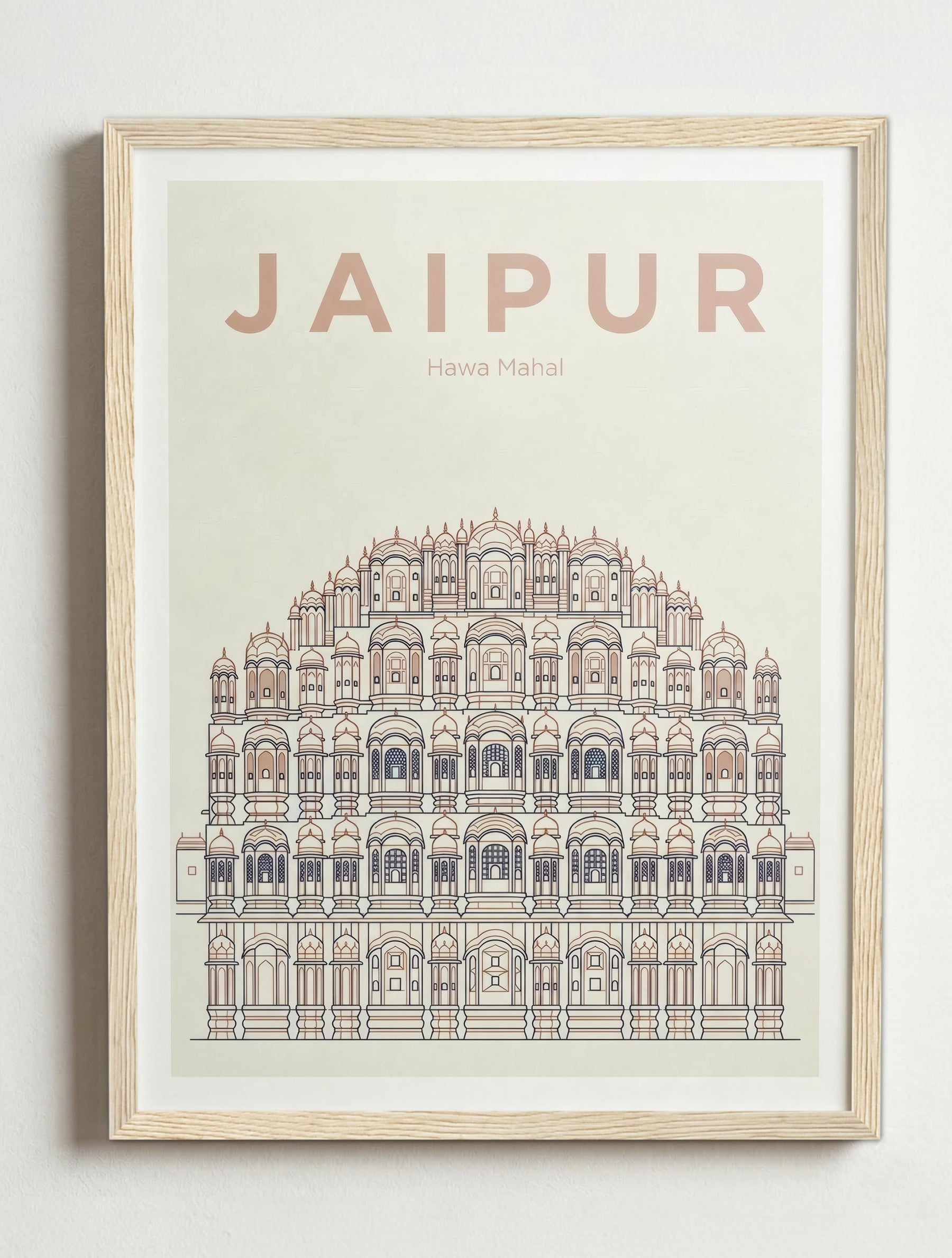 Affiche de Jaipur – Cadre bois