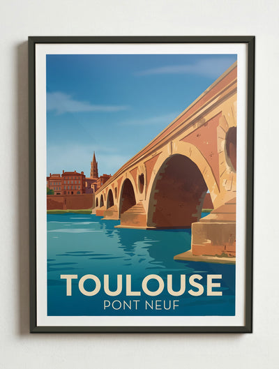 Affiche de Toulouse - Pont Neuf – Cadre métal