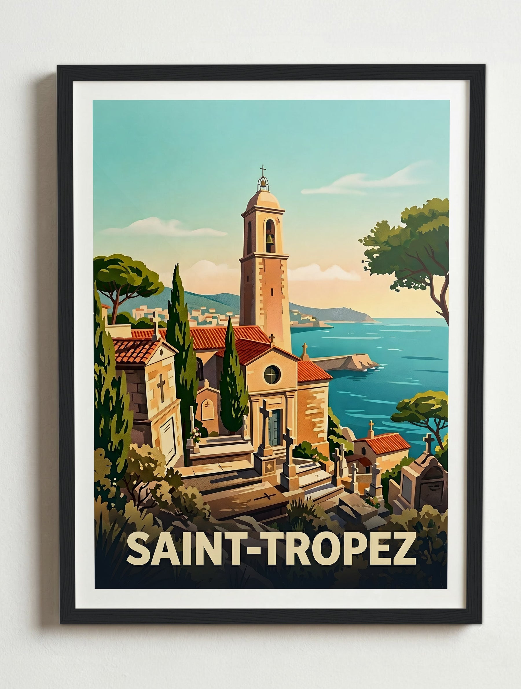 Affiche de Saint-Tropez – Cadre noir