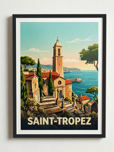 Affiche de Saint-Tropez – Cadre noir
