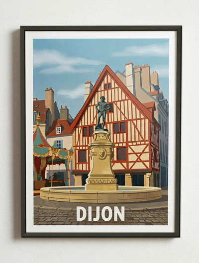 Affiche de Dijon – Cadre métal
