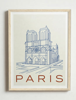 Affiche Paris – Cadre bois