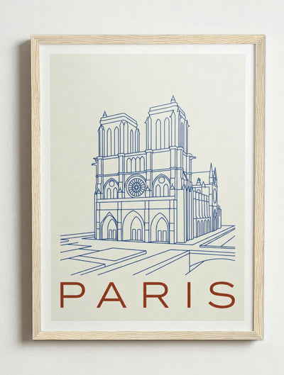 Affiche Paris – Cadre bois
