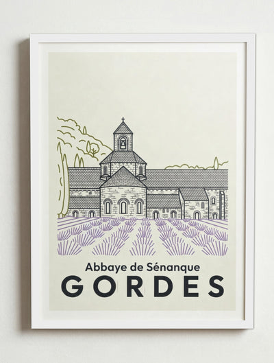 Affiche de Gordes – Cadre blanc