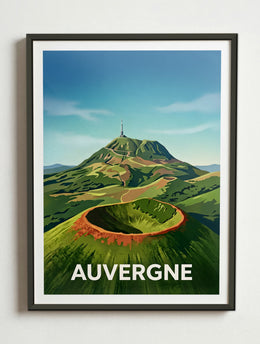 Affiche de Auvergne – Cadre métal