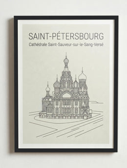 Affiche de Saint-Pétersbourg – Cadre noir