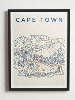 Affiche de Cape Town – Cadre noir