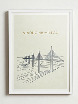 Affiche de Millau – Cadre blanc