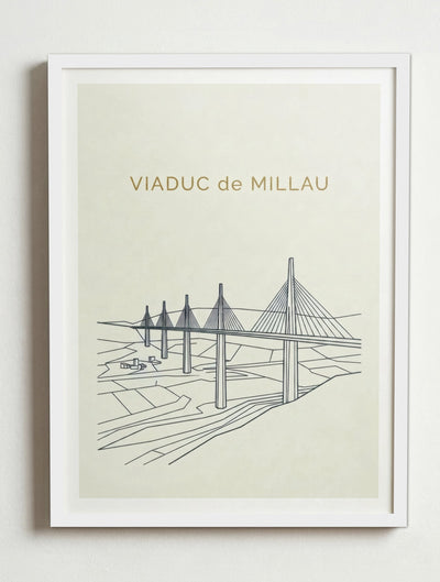 Affiche de Millau – Cadre blanc