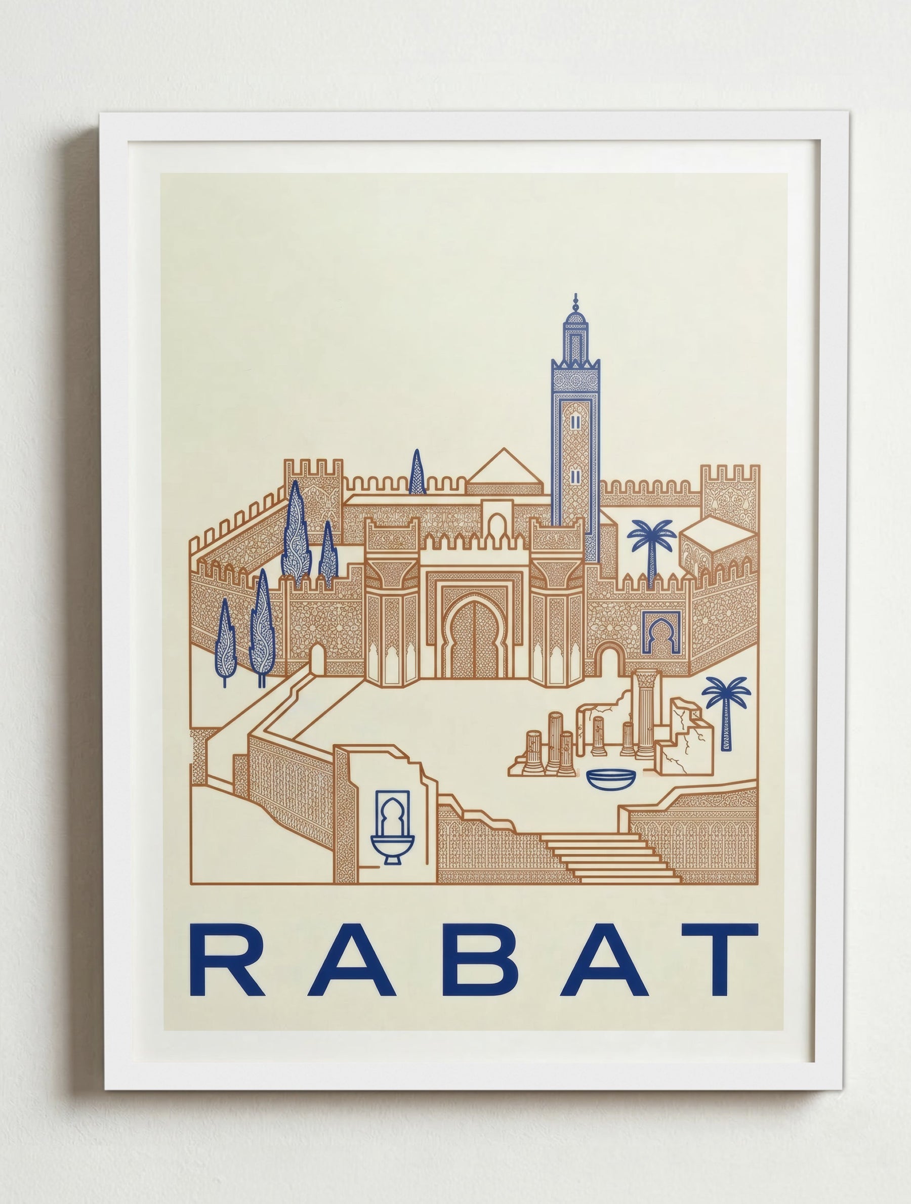 Affiche de Rabat – Cadre blanc