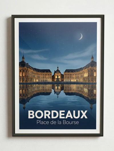 Affiche de Bordeaux - Place de la Bourse – Cadre métal