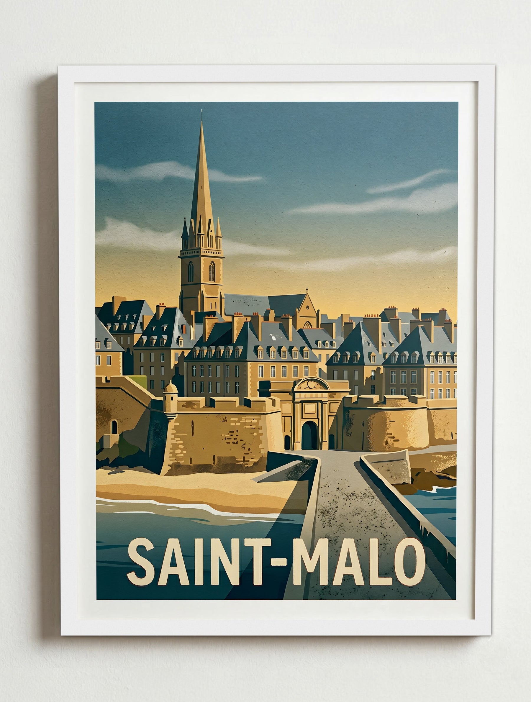 Affiche de Saint-Malo - Les Remparts de Saint-Malo – Cadre blanc