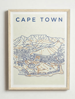 Affiche de Cape Town – Cadre bois
