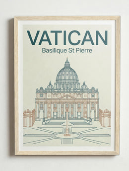 Affiche de Vatican – Cadre bois