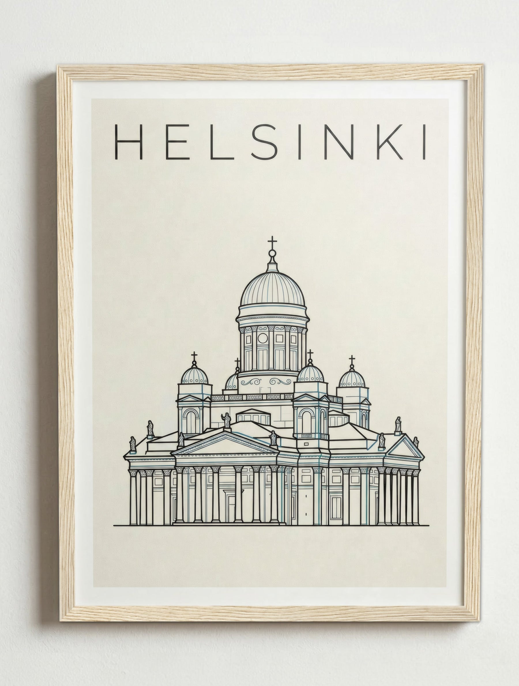Affiche de Helsinki – Cadre bois