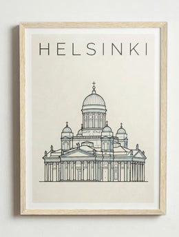 Affiche de Helsinki – Cadre bois