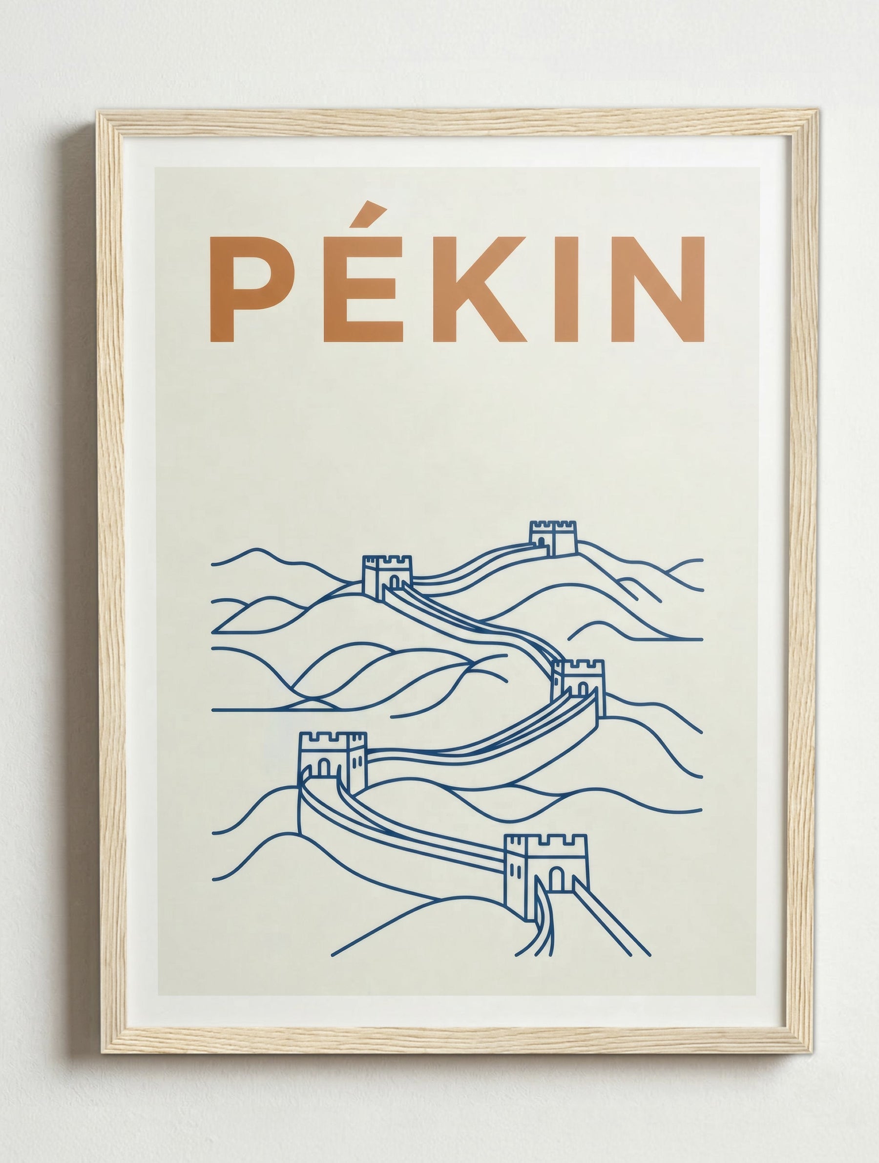 Affiche Pékin – Cadre bois
