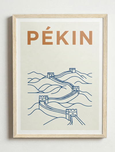 Affiche Pékin – Cadre bois