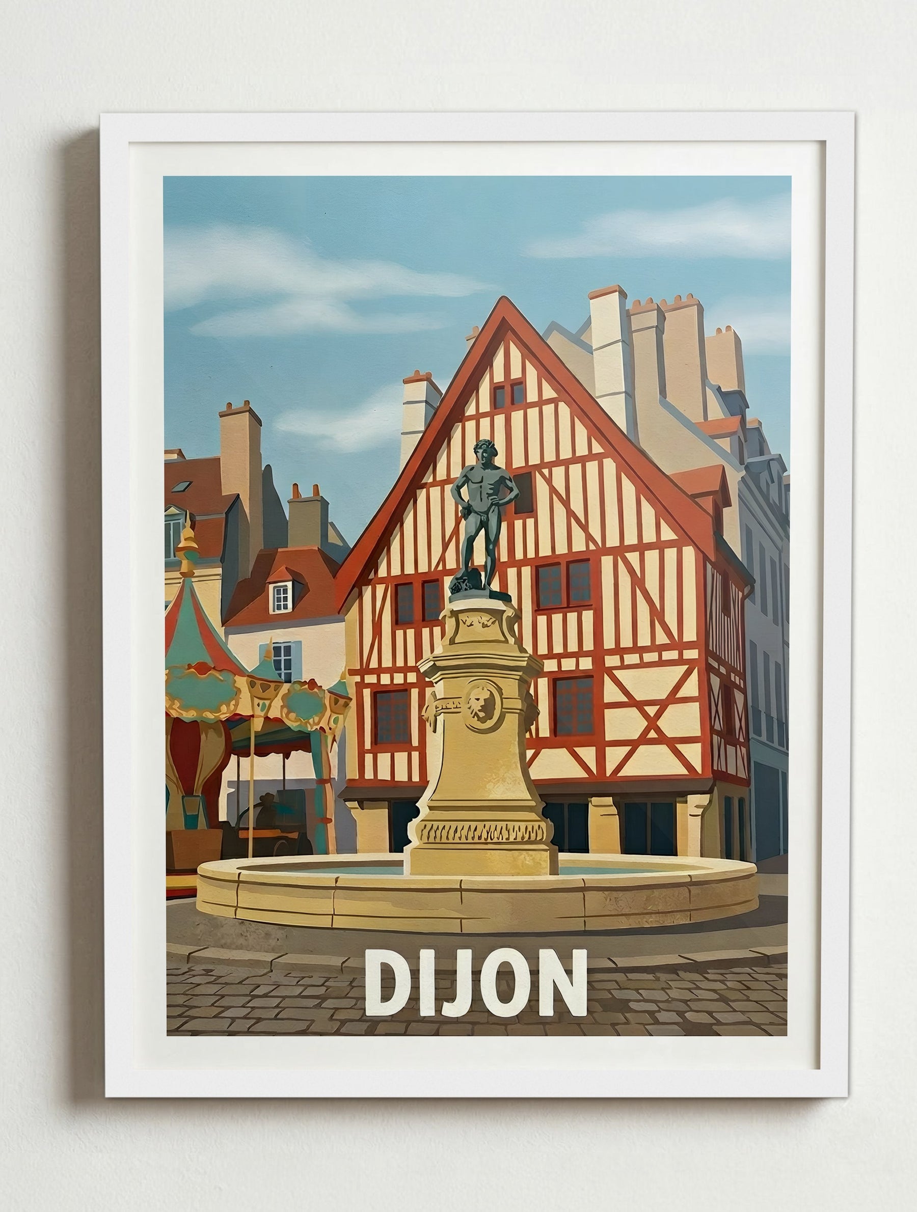 Affiche de Dijon – Cadre blanc